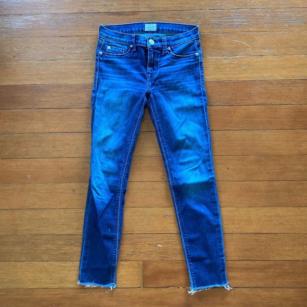 Hudson cropped skinny, distressed hem